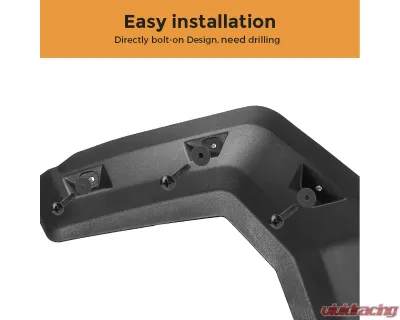 Kemimoto Fender Flare Front | Rear Extended Mud Guards Can Am Defender - B0103-01001BK