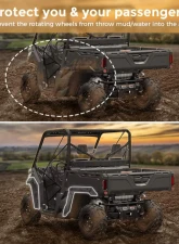Kemimoto Fender Flare Front | Rear Extended Mud Guards Can Am Defender                                     - B0103-01001BK - Image 5