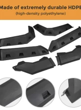 Kemimoto Fender Flare Front | Rear Extended Mud Guards Can Am Defender                                     - B0103-01001BK - Image 6