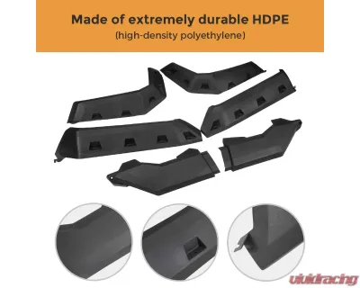 Kemimoto Fender Flare Front | Rear Extended Mud Guards Can Am Defender - B0103-01001BK
