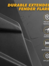 Kemimoto Rear Fender Flares Extended Full Mud Guards Polaris RZR                                     - B0103-02401BK - Image 2
