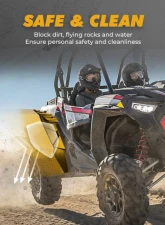 Kemimoto Rear Fender Flares Extended Full Mud Guards Polaris RZR                                     - B0103-02401BK - Image 3