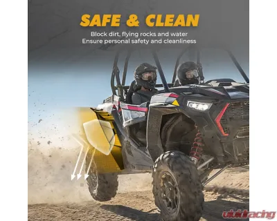 Kemimoto Rear Fender Flares Extended Full Mud Guards Polaris RZR - B0103-02401BK