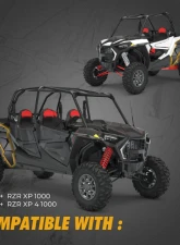 Kemimoto Rear Fender Flares Extended Full Mud Guards Polaris RZR                                     - B0103-02401BK - Image 6