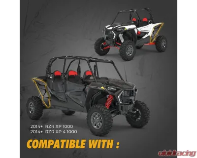 Kemimoto Rear Fender Flares Extended Full Mud Guards Polaris RZR - B0103-02401BK