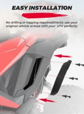 Kemimoto 2 Piece Fender Flare Set / Heavy-Duty Rear Fender FlaresPolaris RZR PRO R 2022-2023                                     - B0103-03301BK - Image 5