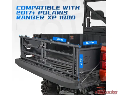 Kemimoto UTV Tailgate Extender Polaris Ranger 1000 XP 2017-2022 - B0105-01201BK