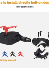 Kemimoto Color Side Rear View Mirror1.75" UTV Roll Bar Kawasaki 3000 / 600 Series Mule                                     - B0106-01101BK-KWS - Image 3