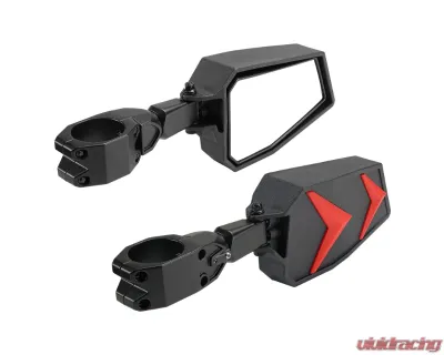 Kemimoto UTV Side View Mirrors s 1.75- 2" Roll Bar Polaris Rangers - B0106-01101BK-RG