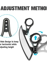 Kemimoto UTV Mirror w/ ShatterProof Tempered Glass | 1.75" Clamp Polaris RZR                                     - B0106-01601 - Image 2