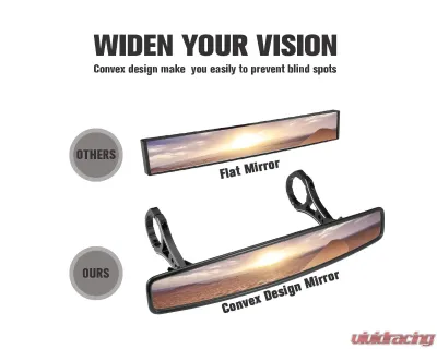 Kemimoto UTV Mirror w/ ShatterProof Tempered Glass | 1.75" Clamp Polaris RZR - B0106-01601