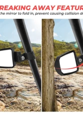 Kemimoto Adjustable Side View Convex Mirror1.75" Roll Cage Honda Pioneer 1000                                     - B0106-01801BK-HD - Image 4