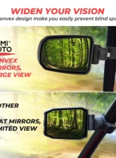 Kemimoto Adjustable Side View Convex Mirror1.75" Roll Cage Honda Pioneer 1000                                     - B0106-01801BK-HD - Image 7