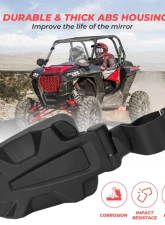 Kemimoto Adjustable Side View Convex Mirror1.75" Roll Cage Honda Pioneer 1000                                     - B0106-01801BK-HD - Image 8