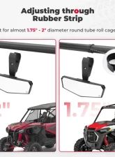Kemimoto Upgraded 1.75"-2"Rear View Center Mirror Honda Talon 1000R / 1000X 2019-2021                                     - B0106-03702BK - Image 2