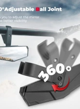 Kemimoto Upgraded 1.75"-2"Rear View Center Mirror Honda Talon 1000R / 1000X 2019-2021                                     - B0106-03702BK - Image 4