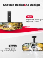 Kemimoto Upgraded 1.75"-2"Rear View Center Mirror Honda Talon 1000R / 1000X 2019-2021                                     - B0106-03702BK - Image 5