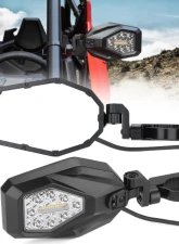 Kemimoto Mirrors w/ LED Turn Signal Lights Polaris RZR                                     - B0106-05602BK-RZR - Image 2
