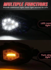 Kemimoto Mirrors w/ LED Turn Signal Lights Polaris RZR                                     - B0106-05602BK-RZR - Image 5