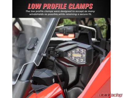 Kemimoto Mirrors w/ LED Turn Signal Lights Can-am Maverick X3 2017-2020 - B0106-05602BK-X3