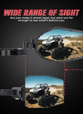 Kemimoto Mirrors w/ LED Turn Signal Lights Can-am Maverick X3 2017-2020                                     - B0106-05602BK-X3 - Image 6