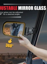 Kemimoto Side Mirrors Polaris Ranger / Can-am Defender / Maverick Trail                                     - B0106-06201BK - Image 4