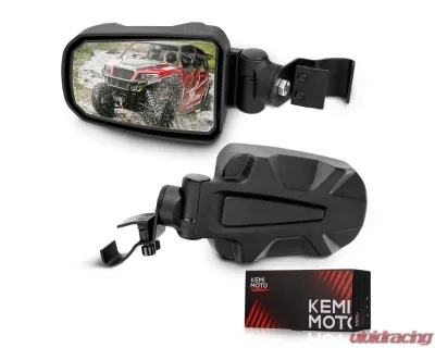 Kemimoto Side Mirrors Polaris Ranger / Can-am Defender / Maverick Trail - B0106-06201BK
