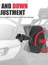 Kemimoto Side Mirrors Aluminum OE Replace #715002459 Can Am Defender                                     - B0106-07001BK - Image 5