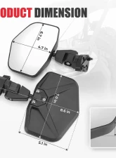 Kemimoto Side Mirrors Aluminum OE Replace #715002459 Can Am Defender                                     - B0106-07001BK - Image 7