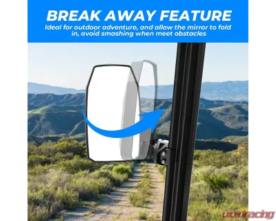 Kemimoto UTV Side Mirrors Polaris Ranger / Can-am Trail / Defender 2014-2023 - B0106-07101BK