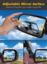 Kemimoto Folding Side Mirrors Polaris RZR XP 900 1000                                     - B0106-07201BK - Image 3
