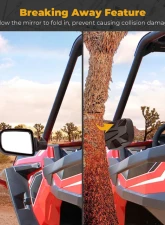 Kemimoto Folding Side Mirrors Polaris RZR XP 900 1000                                     - B0106-07201BK - Image 5