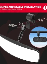Kemimoto Rear View Mirror 1.75"-2" Roll Bar                                     - B0106-09501BK - Image 5