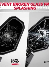 Kemimoto Side Mirror / Adjustable Folding Offroad Mirror Maverick Sport Trail OE#715003639                                     - B0106-10301BK - Image 2