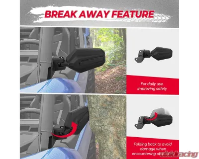 Kemimoto Side Mirror / Adjustable Folding Offroad Mirror Maverick Sport Trail OE#715003639 - B0106-10301BK