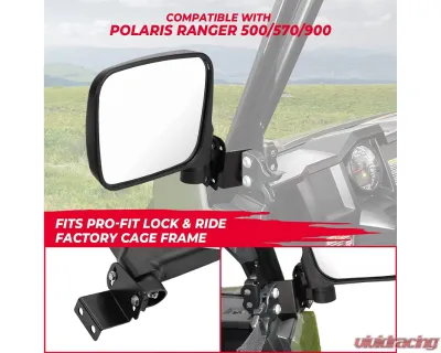 Kemimoto Side Mirrors Polaris Ranger 500 | 570 | 900 - B0106-10501BK