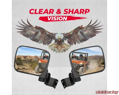 Kemimoto Side Mirrors Polaris Ranger 500 | 570 | 900 - B0106-10501BK