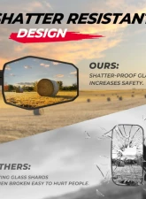 Kemimoto UTV Side Mirrors w/ Polaris Ranger | Can-Am Defender | Maverick Trail                                     - B0106-11201BK - Image 5