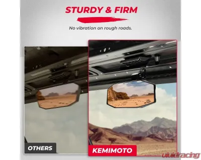 Kemimoto Rear View Mirror Tool-free Adjustable Wide View Convex Polaris Ranger/ Cfmoto Uce 2017-2023 - B0106-12501BK