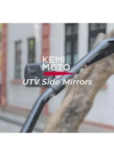 Kemimoto UTV Side Mirrors w/ 1.6" to 2" Roll Bar Cage / Adjustable&Breakaway Mirrors                                     - B0106-13001BK - Image 2