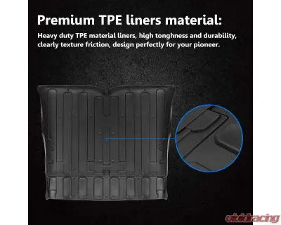 Kemimoto TPE Rear Cargo Bed Liner Mat Honda Pioneer 1000 / 1000-5 2016-2021 - B0107-02401BK