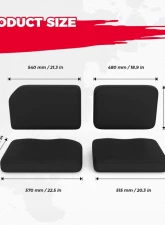 Kemimoto Black Seat Covers Kubota RTV X900 / RTV X1100 / RTV X1120D | 1140 2014-2021                                     - B0109-01401BK - Image 7