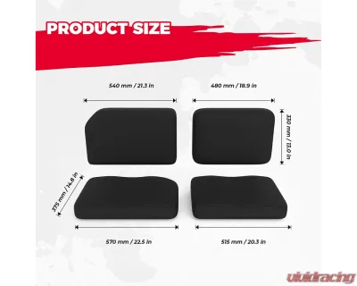 Kemimoto Black Seat Covers Kubota RTV X900 / RTV X1100 / RTV X1120D | 1140 2014-2021 - B0109-01401BK