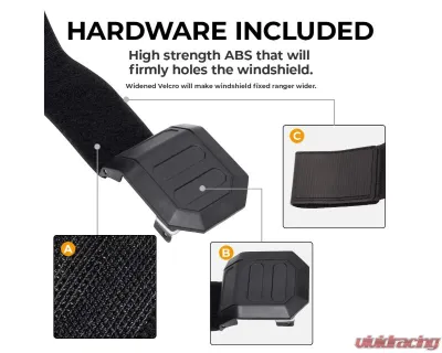 Kemimoto Front Full Windshield w/ 4 Black Clamps Polaris RZR - B0110-01201CL