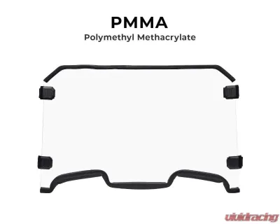 Kemimoto Front Full Windshield w/ 4 Black Clamps Polaris RZR - B0110-01201CL