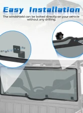 Kemimoto Rear Windshield Window Tint Roof Polaris Ranger                                     - B0110-02003SK - Image 2