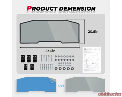 Kemimoto Heavy Duty Rear Windshield Can-Am Defender HD5 / 8/ 10 / MAX 2016-2023 - B0110-04202SK