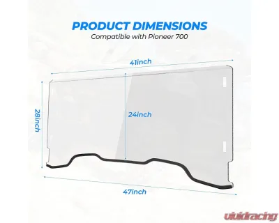 Kemimoto Front Windshield Polycarbonate Pioneer 700 / 700-4 2014-2023 - B0110-04801CL