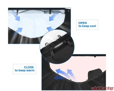 Kemimoto UTV Fabric Soft Windshield | Window Pioneer 1000-5 - B0110-05601BK
