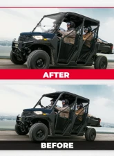 Kemimoto 2-in-1 Flip Up Full Windshield Polaris Ranger 1000 / XP 1000 / Crew 2017-2023                                     - B0110-05702CL - Image 6